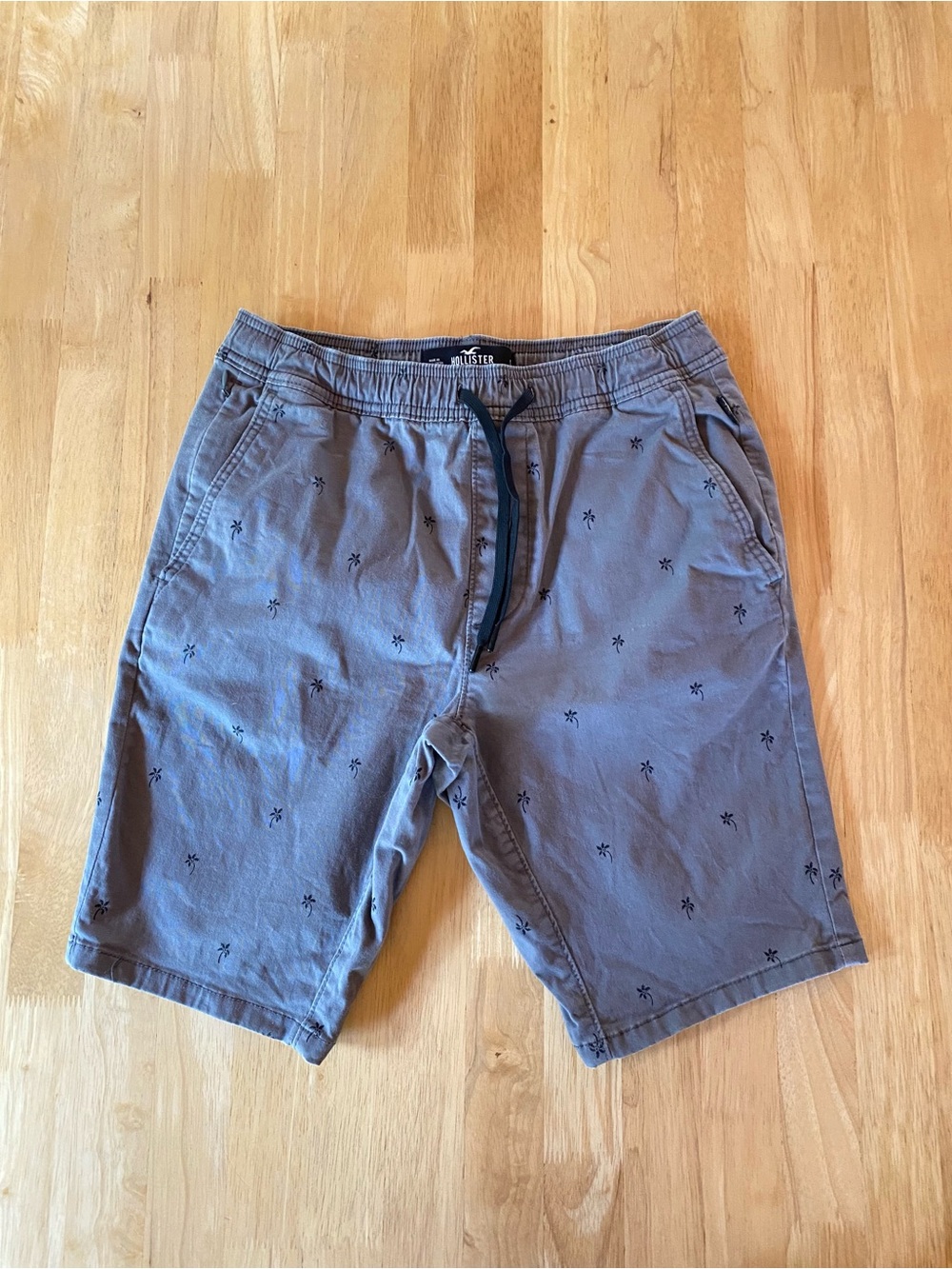 Hollister Men's Gray Palm 9” Jogger Shorts Small